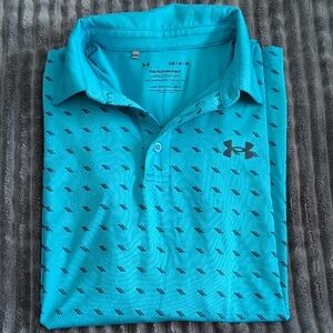 Under Armour Men's Teal Patterned Polo Shirt